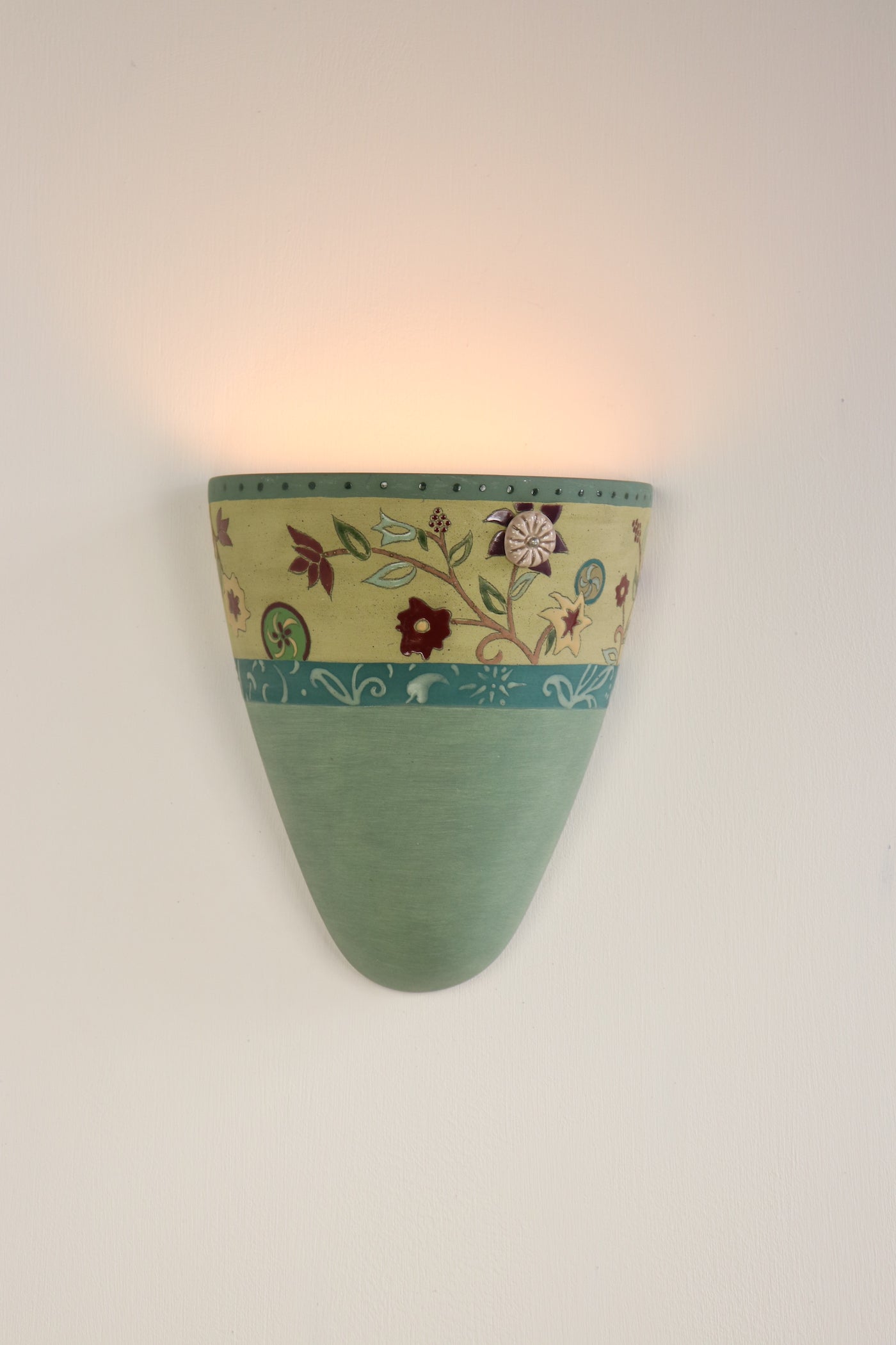 Janna Ugone & Co Wall Sconces Ceramic Sconce in Eden in Seaglass