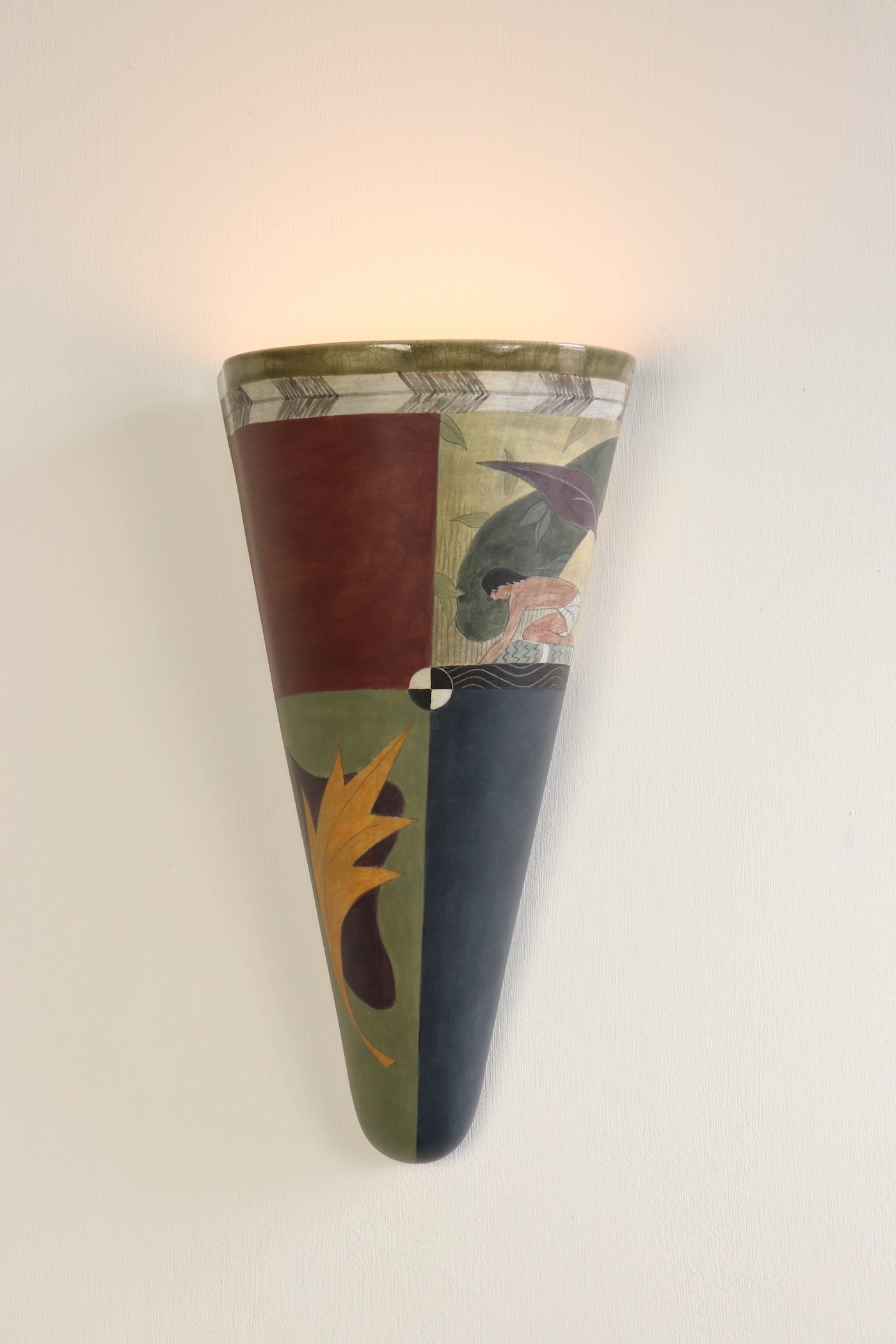 Janna Ugone & Co Wall Sconces Ceramic Sconce in Egyption Leaf