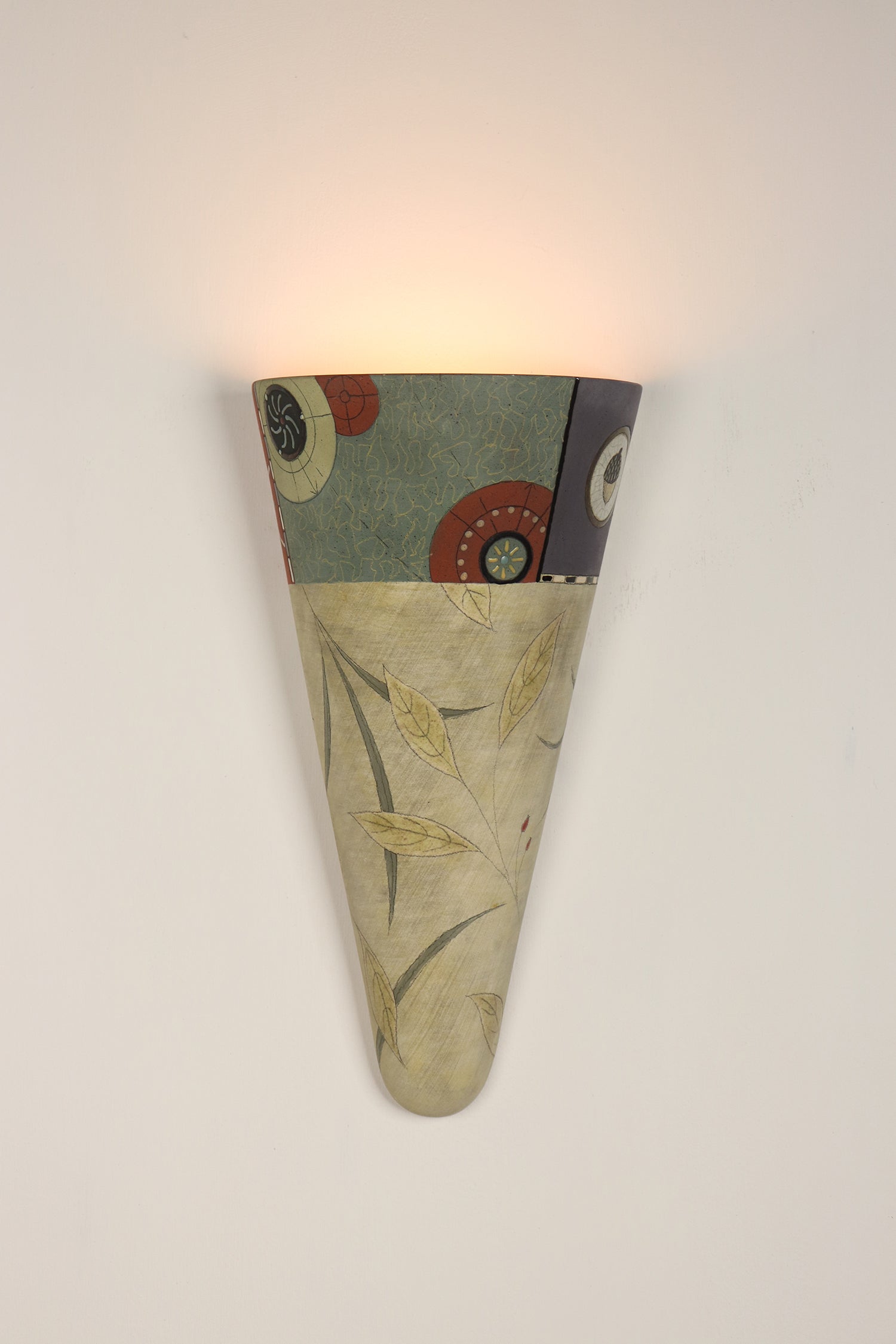 Janna Ugone & Co Wall Sconces Ceramic Sconce in Journal Drawings in June Street Border