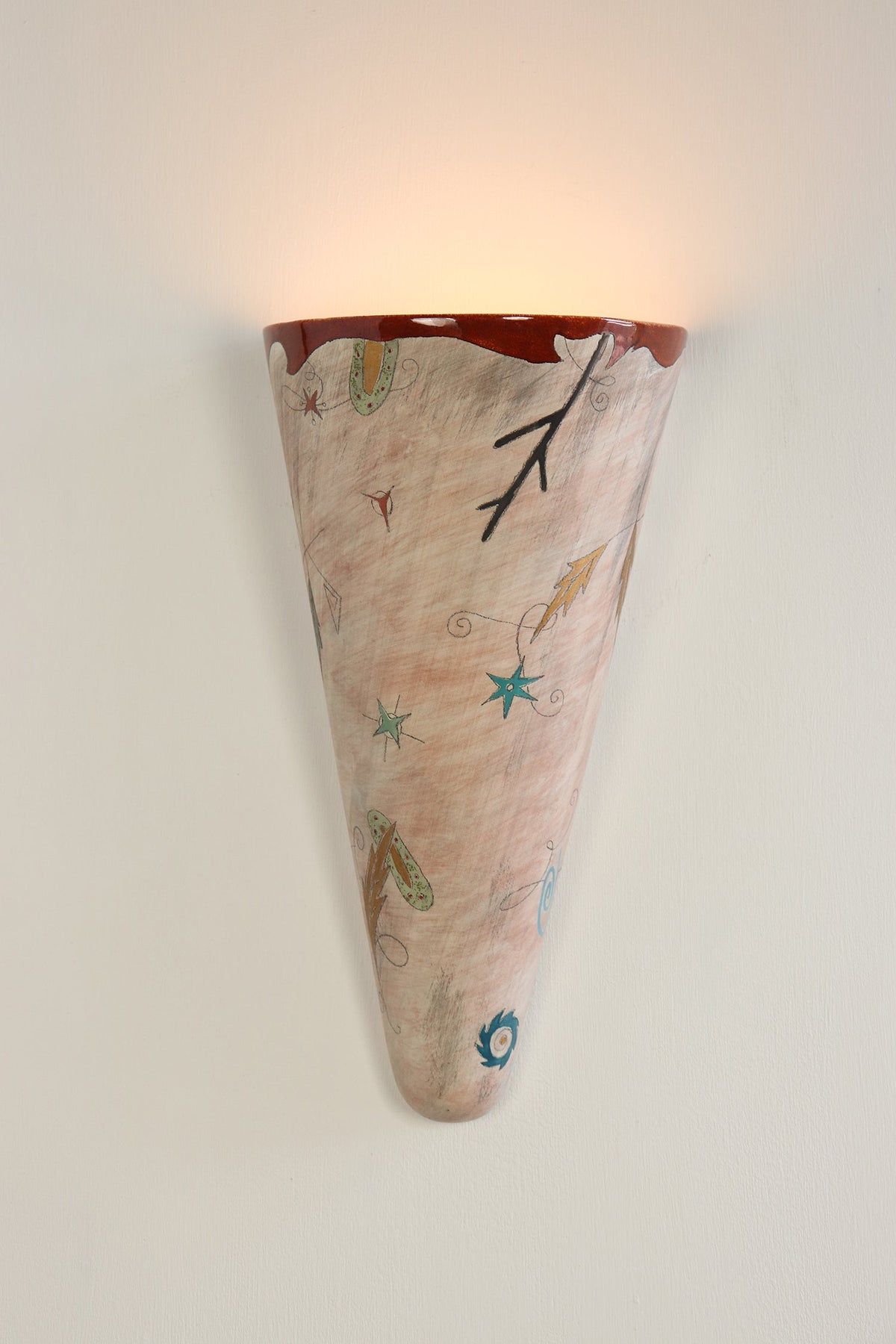 Janna Ugone &amp; Co Wall Sconces Ceramic Sconce in Journal Drawings in Terra Seascape