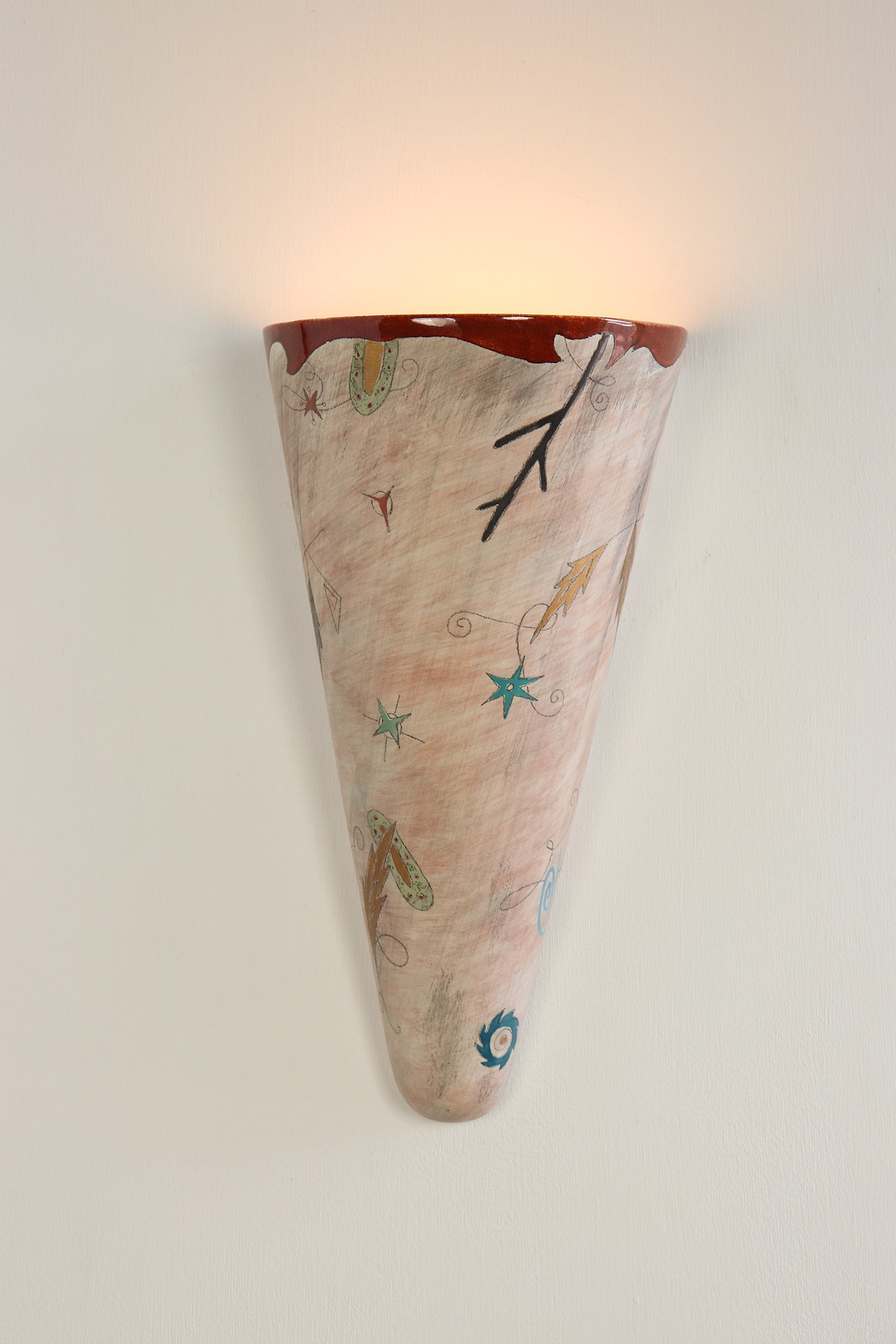 Janna Ugone & Co Wall Sconces Ceramic Sconce in Journal Drawings in Terra Seascape