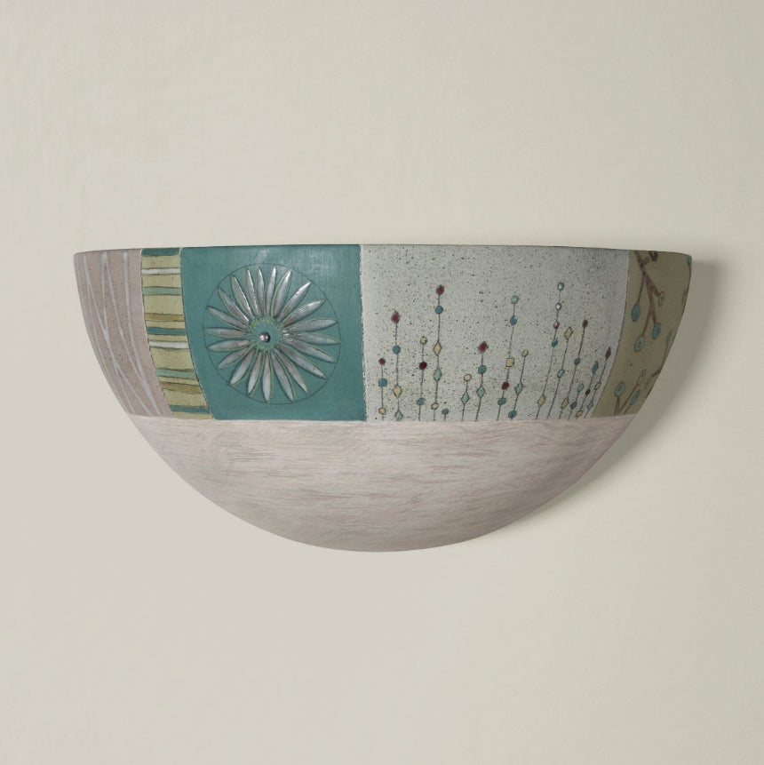 Janna Ugone & Co Wall Sconces Hand Painted Ceramic Half Sphere Sconce in Modern Field