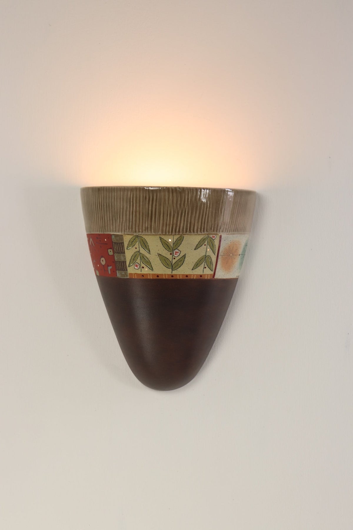 Janna Ugone &amp; Co Wall Sconces Ceramic Sconce in Oxford in Chocolate