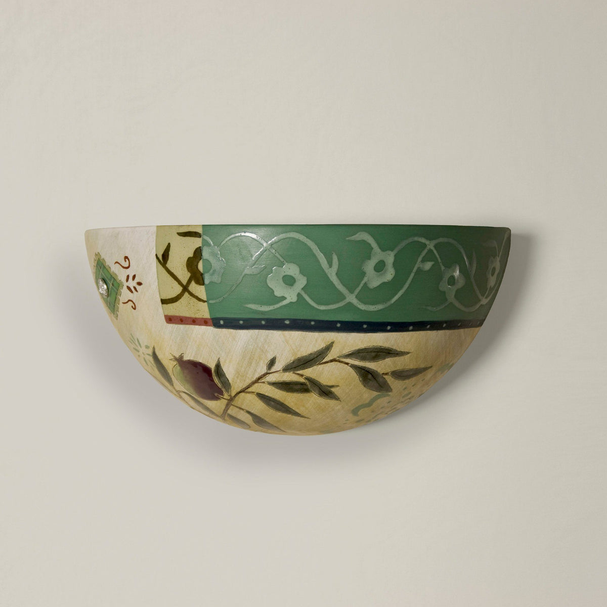 Ceramic Sconce in Pomegranate Ribbon