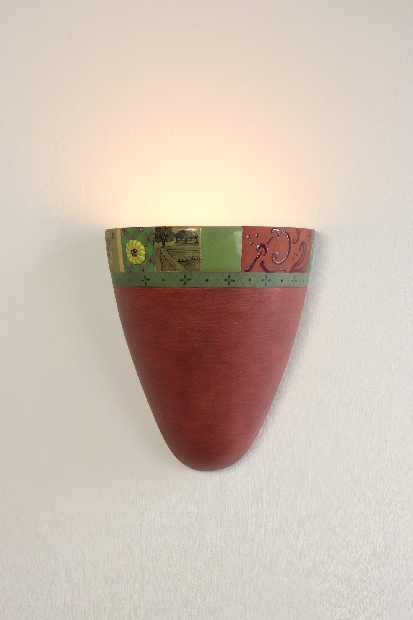 Janna Ugone & Co Wall Sconces Ceramic Sconce in Venetian in Garnet