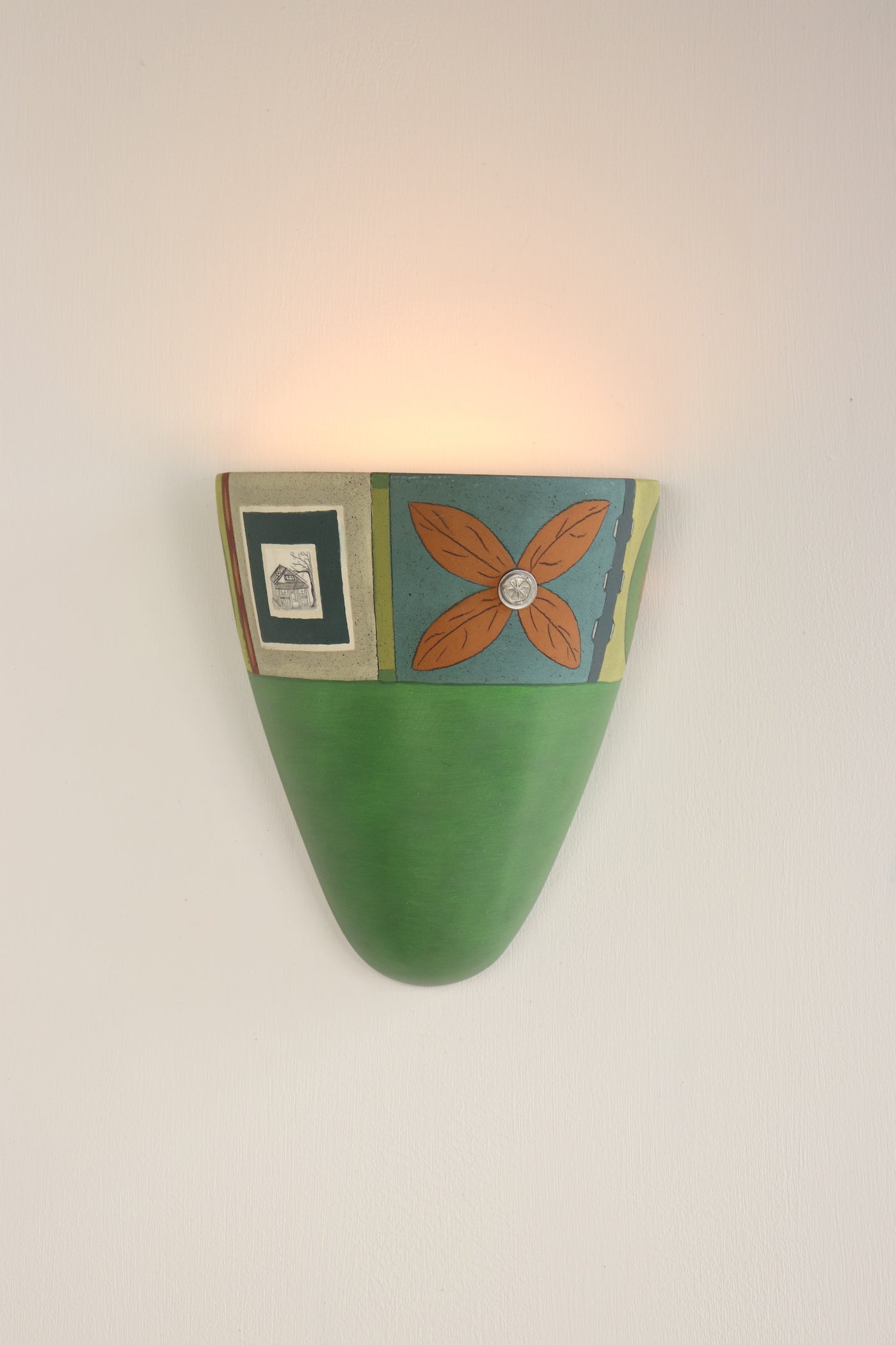 Janna Ugone & Co Wall Sconces Ceramic Sconce in West Park in Fiddlehead