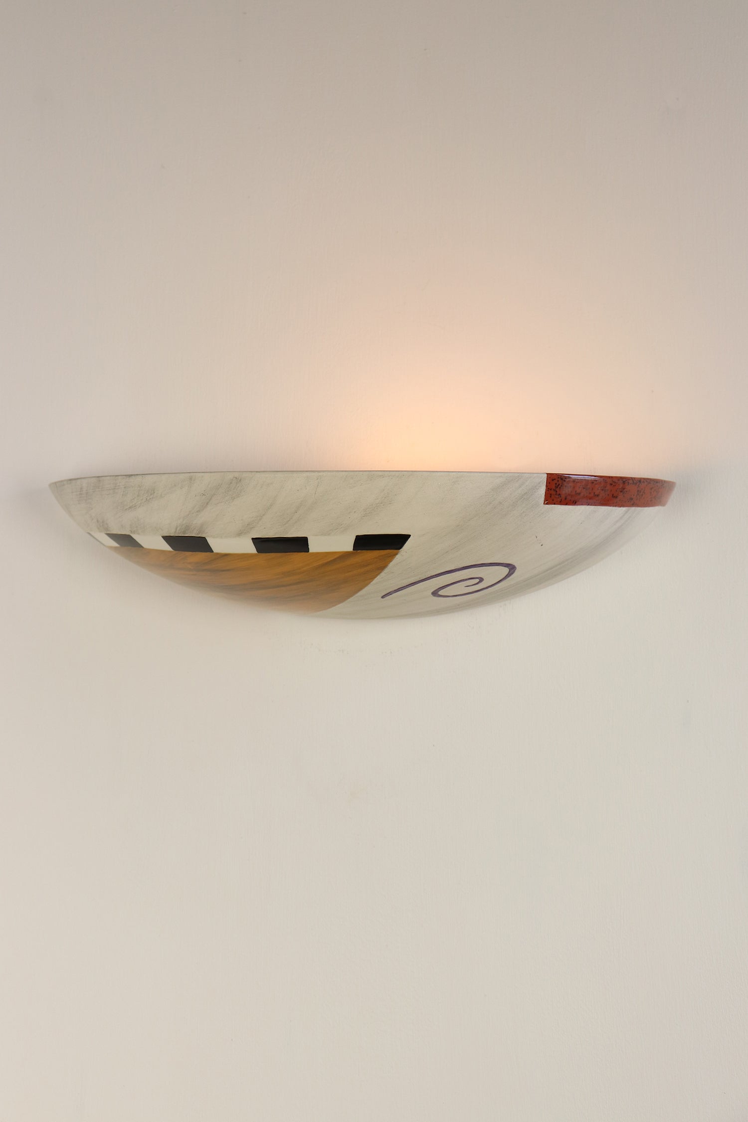Janna Ugone & Co Wall Sconces Ceramic Shallow Sconce in Ash and Pumpkin