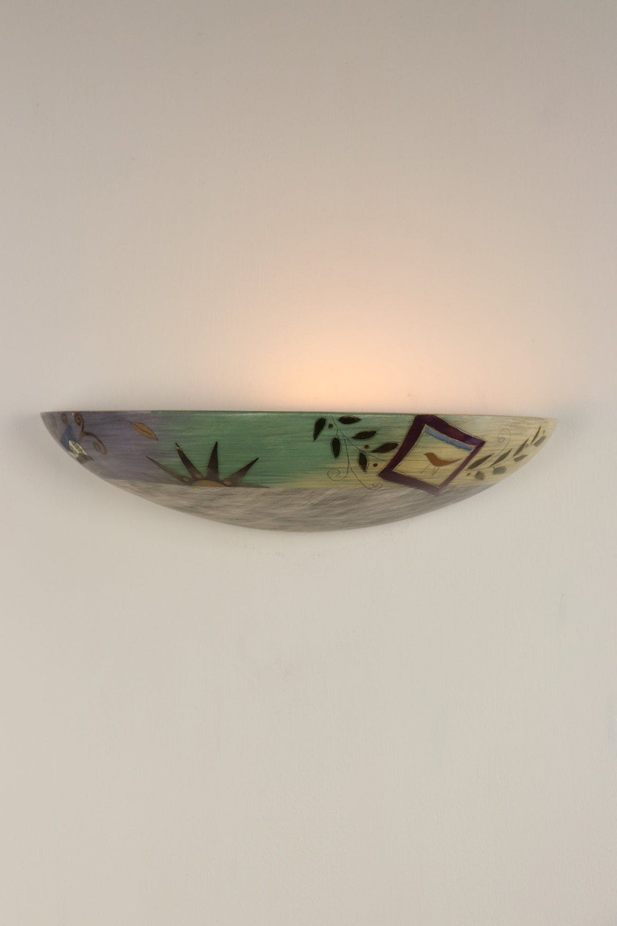 Janna Ugone &amp; Co Wall Sconces Ceramic Shallow Sconce in British Border in Ash