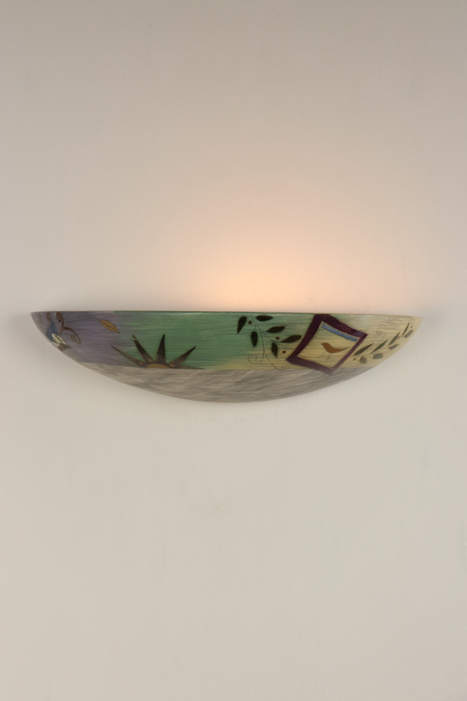 Janna Ugone & Co Wall Sconces Ceramic Shallow Sconce in British Border in Ash