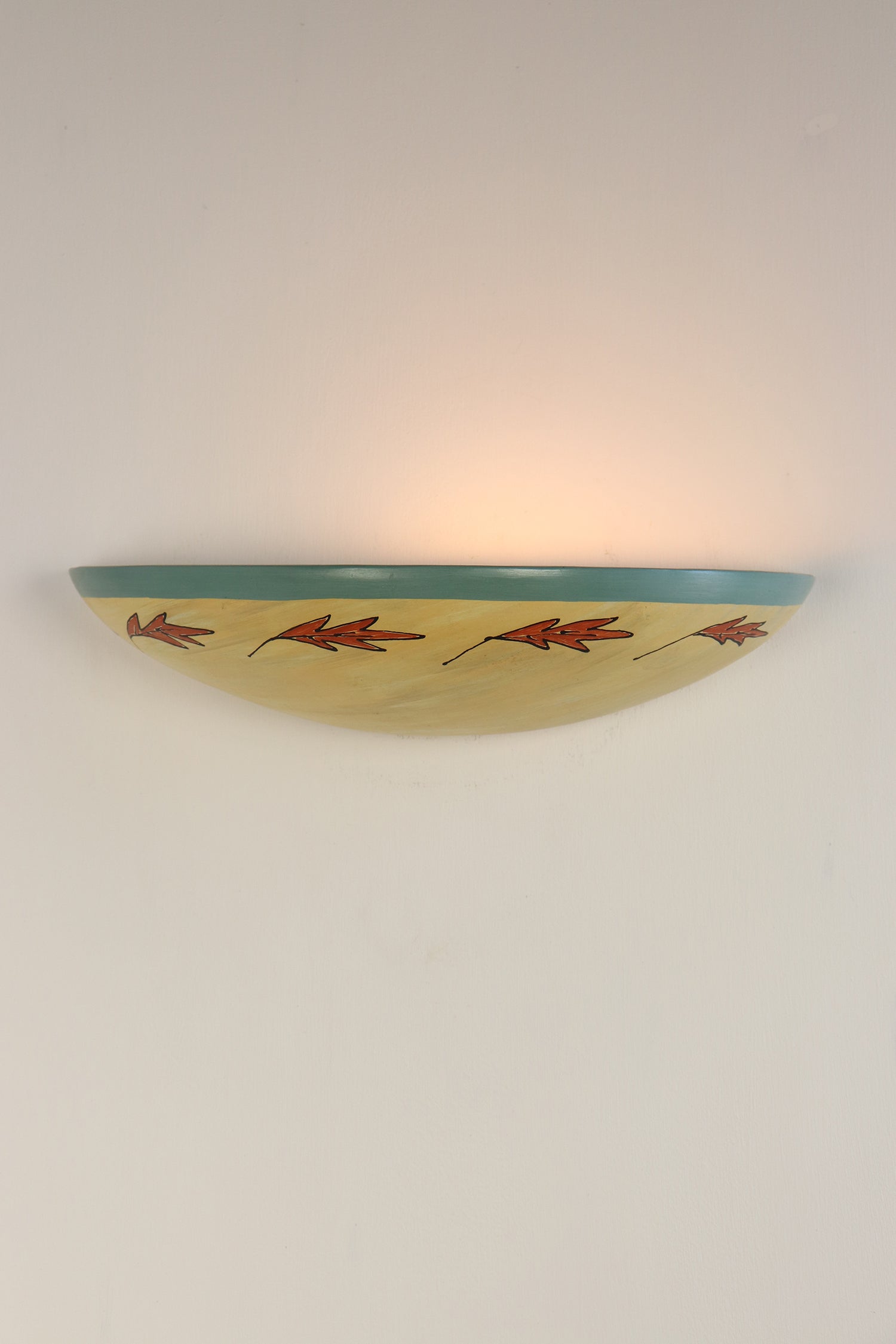 Janna Ugone & Co Wall Sconces Ceramic Shallow Sconce in Rustic Leaf