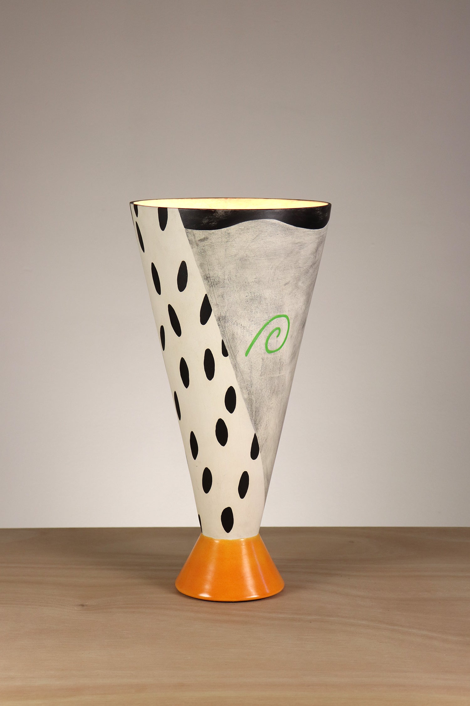 Janna Ugone & Co Ceramic Single Cone Torchiere in Ash in Mango