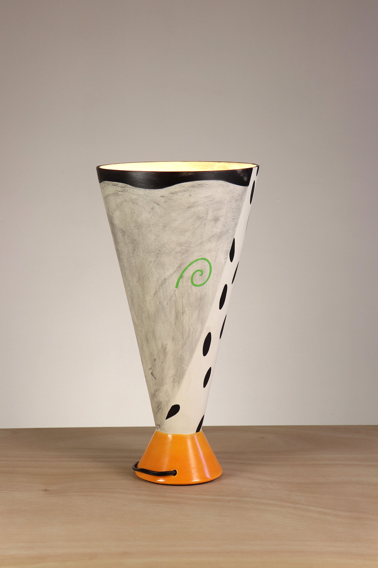 Janna Ugone & Co Ceramic Single Cone Torchiere in Ash in Mango