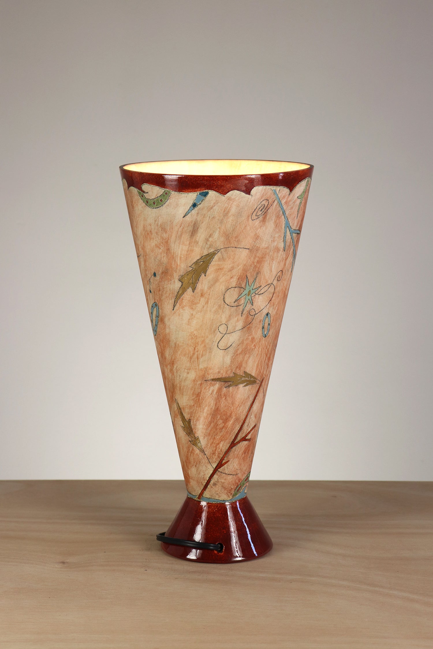Janna Ugone & Co Ceramic Single Cone Torchiere in Terra Seascape
