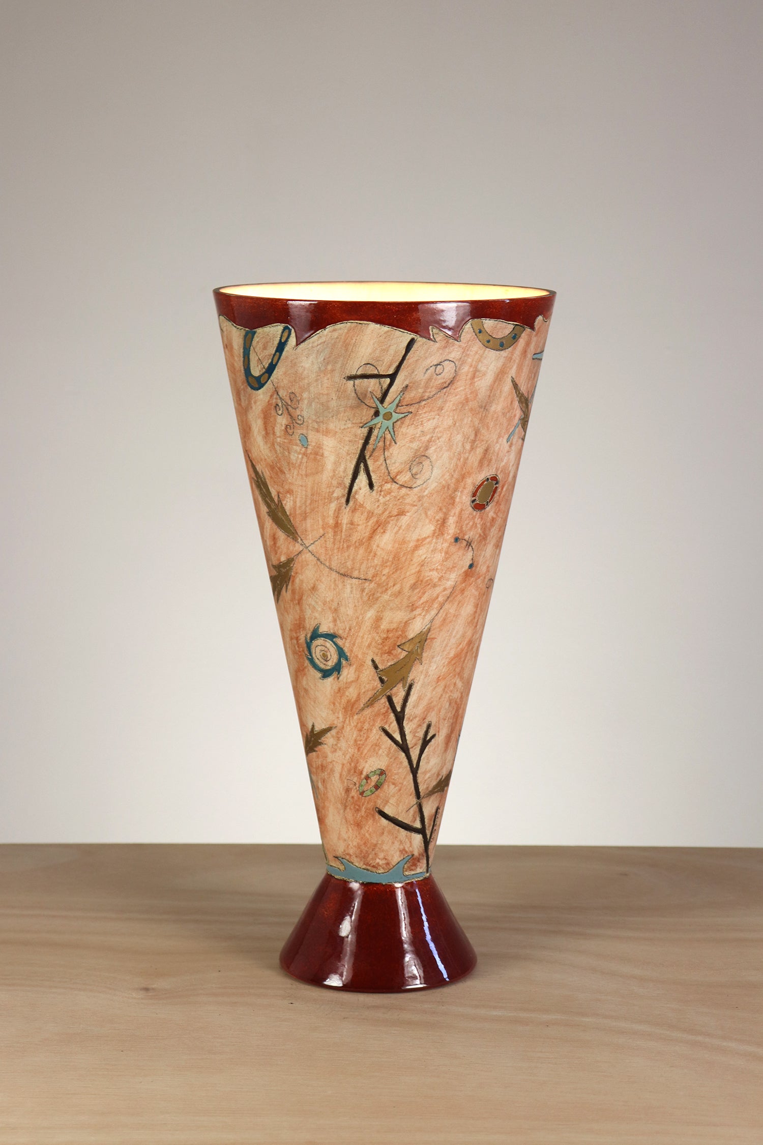 Janna Ugone & Co Ceramic Single Cone Torchiere in Terra Seascape