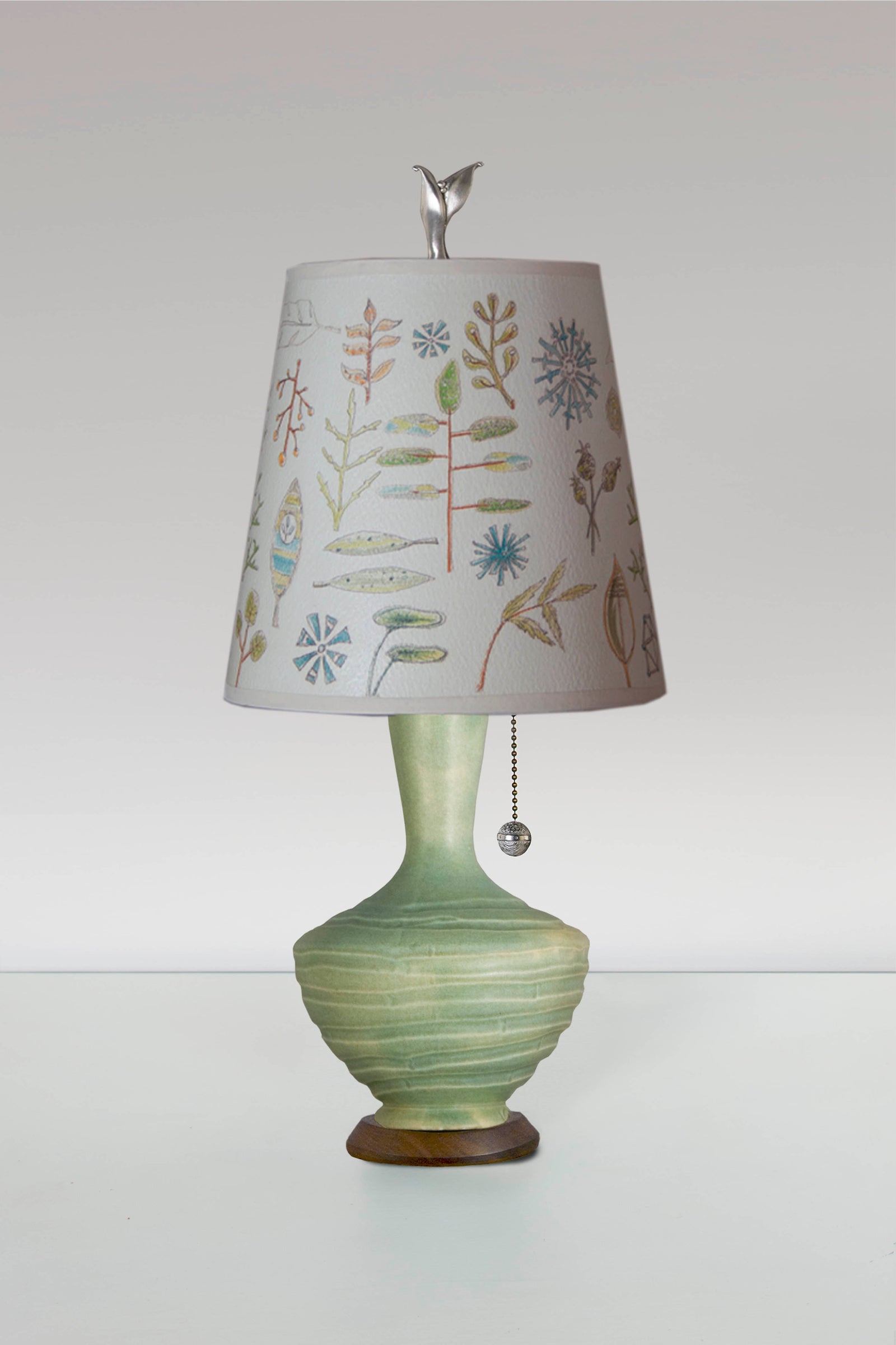 Janna Ugone & Co Table Lamp Ceramic Table Lamp in Old Copper with Small Drum Shade in Field Chart