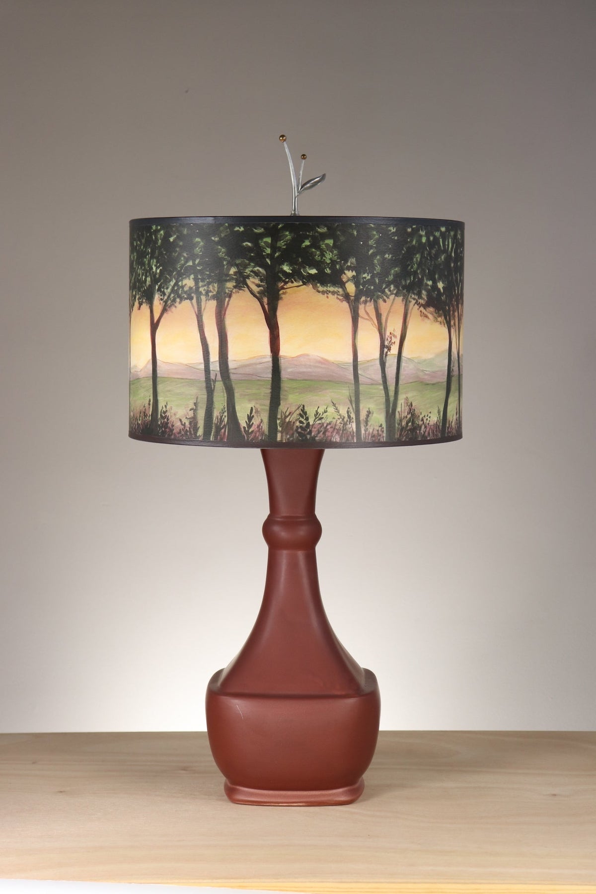 Janna Ugone &amp; Co Table Lamp Ceramic Table Lamp with Large Drum Shade in Dawn