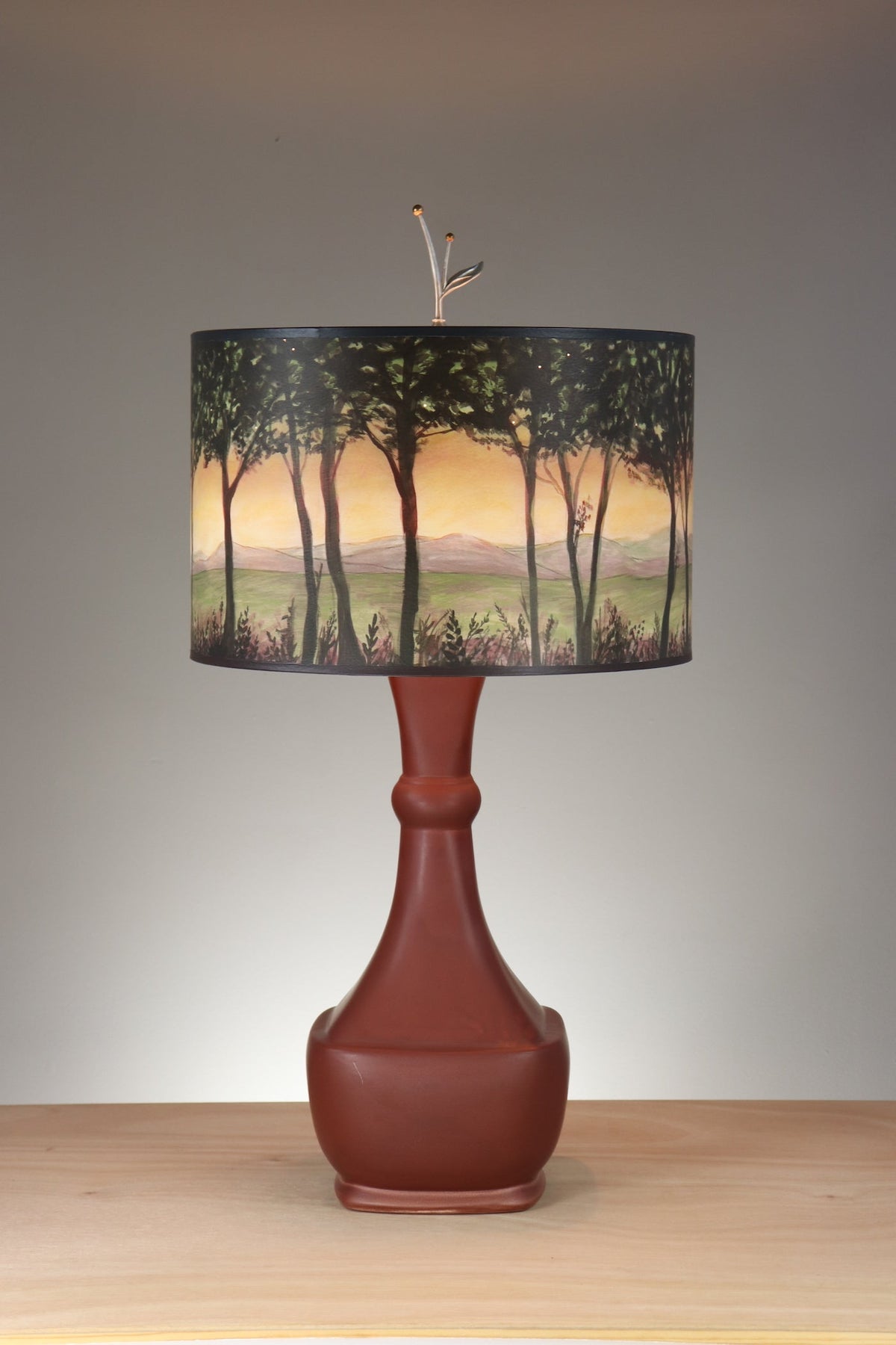 Janna Ugone &amp; Co Table Lamp Ceramic Table Lamp with Large Drum Shade in Dawn