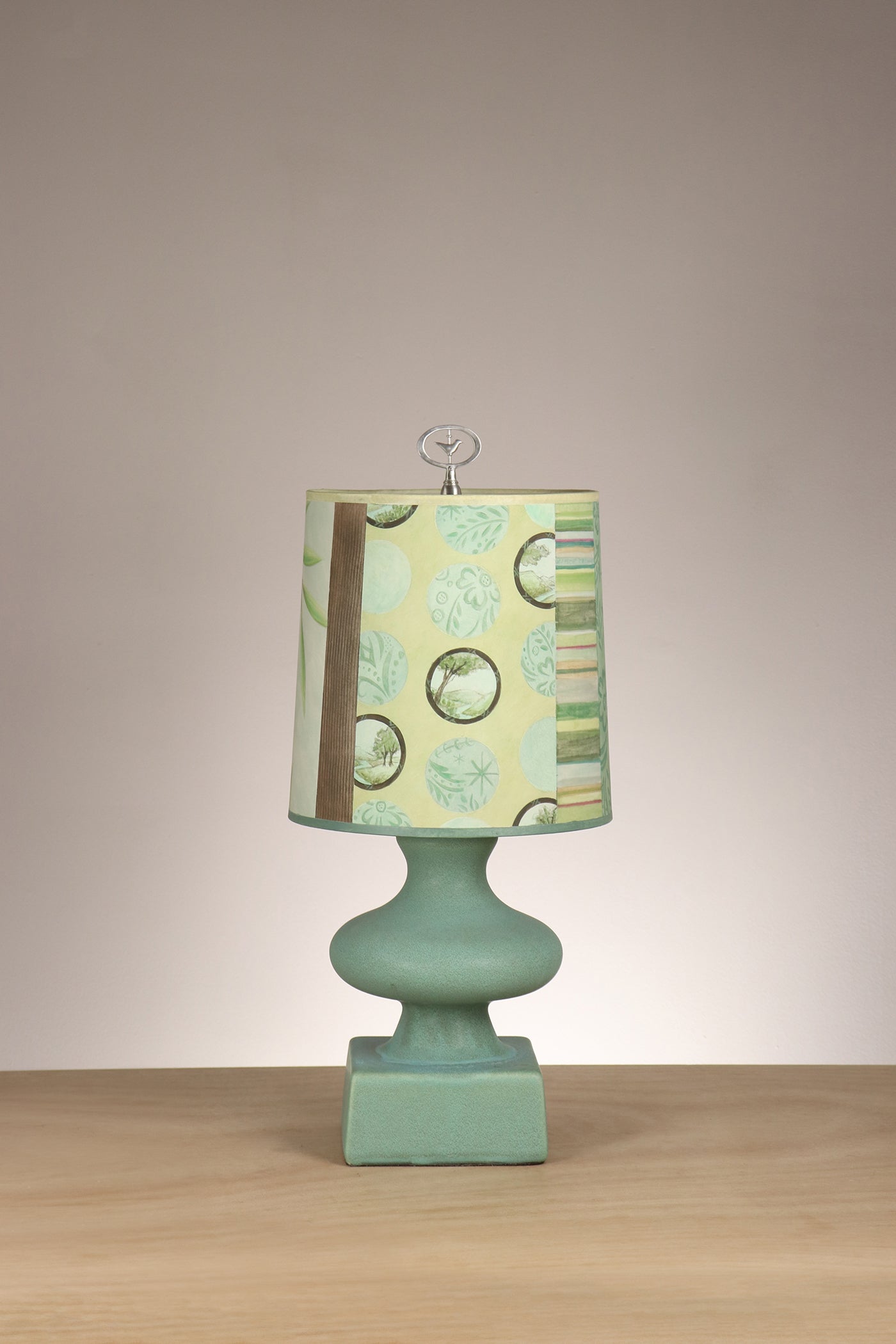 Janna Ugone & Co Table Lamp Ceramic Table Lamp with Medium Drum Shade in River Mist