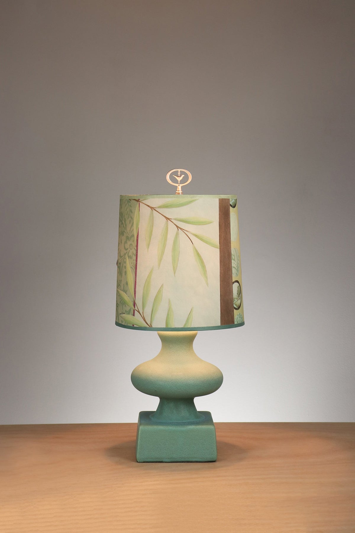 Janna Ugone &amp; Co Table Lamp Ceramic Table Lamp with Medium Drum Shade in River Mist