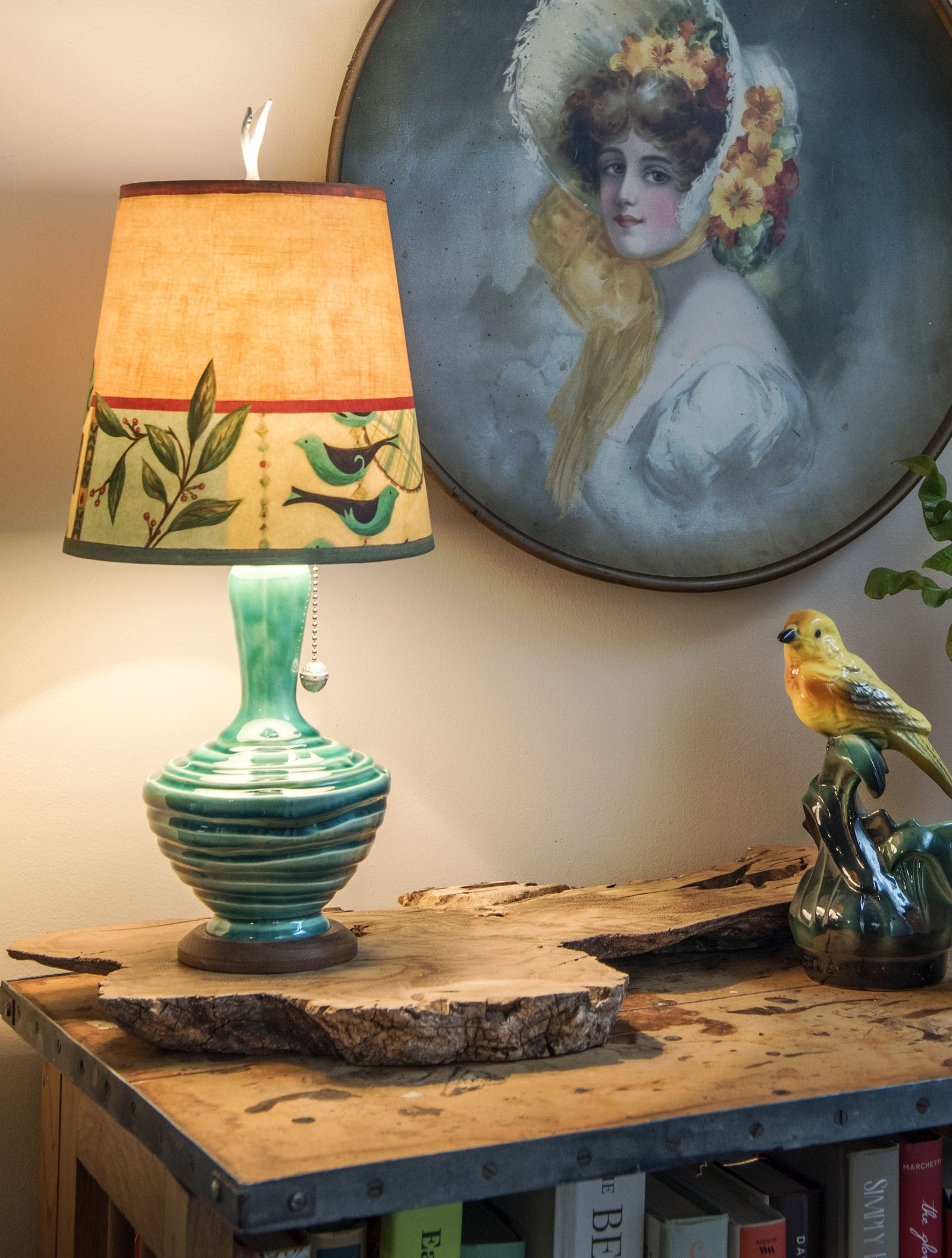 Janna Ugone & Co Table Lamps Ceramic Table Lamp with Small Drum Shade in New Capri Spice