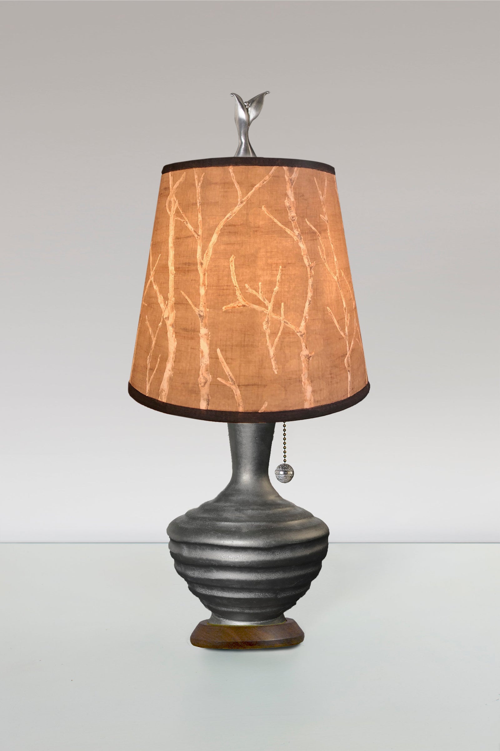Janna Ugone & Co Table Lamps Ceramic Table Lamp with Small Drum Shade in Twigs