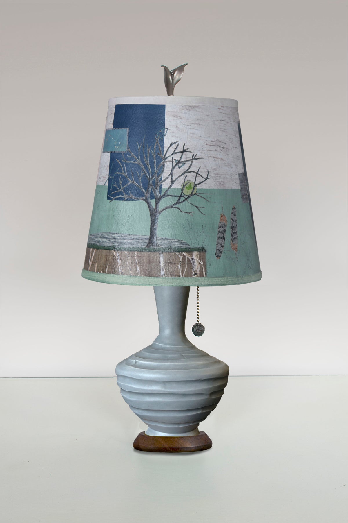 Ceramic Table Lamp with Small Drum Shade in Wander in Field