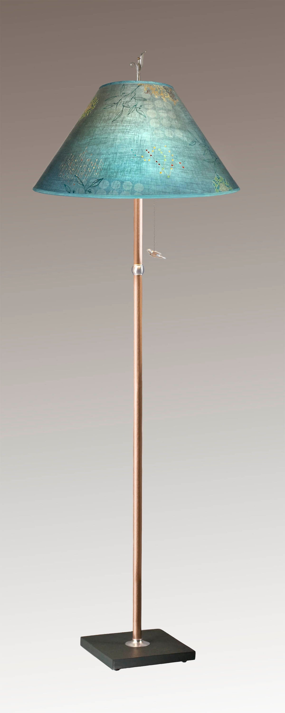 Janna Ugone &amp; Co Floor Lamp Copper Floor Lamp with Large Conical Shade in Journeys in Jasper