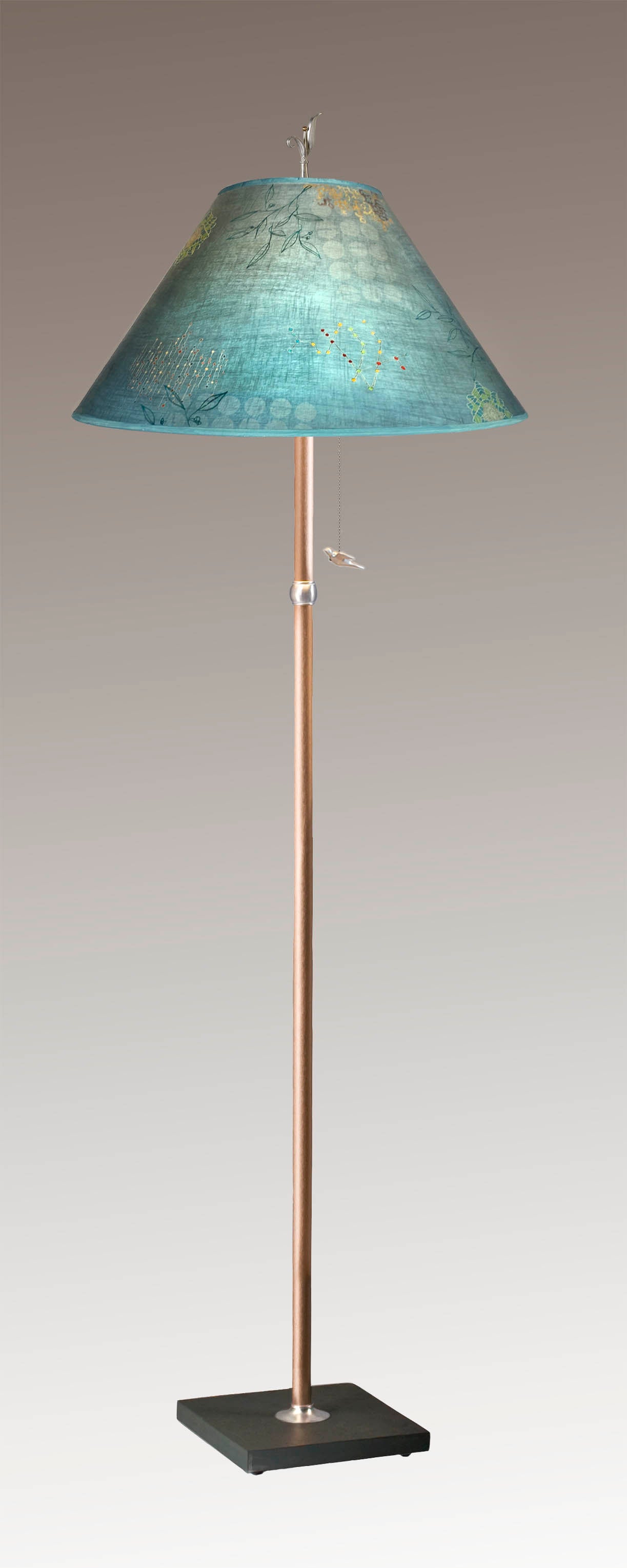 Janna Ugone & Co Floor Lamp Copper Floor Lamp with Large Conical Shade in Journeys in Jasper