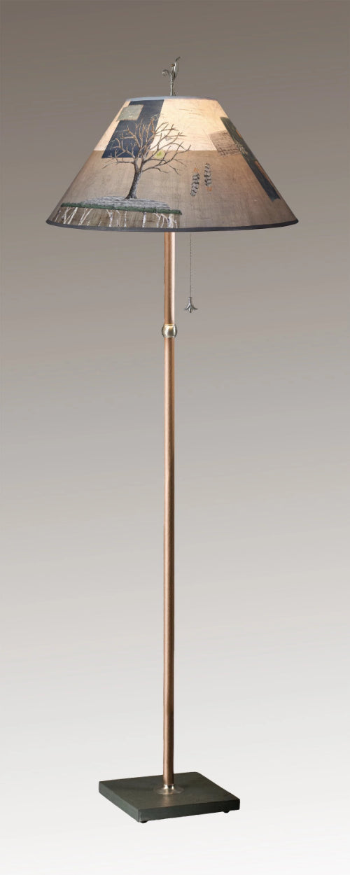 Janna Ugone &amp; Co Floor Lamps Copper Floor Lamp with Large Conical Shade in Wander in Drift