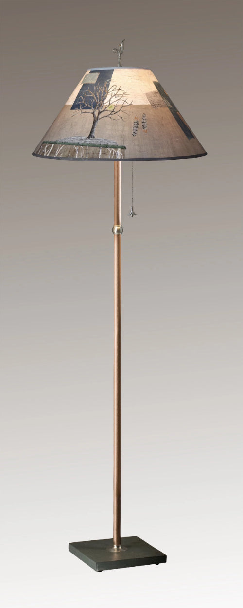 Janna Ugone & Co Floor Lamps Copper Floor Lamp with Large Conical Shade in Wander in Drift