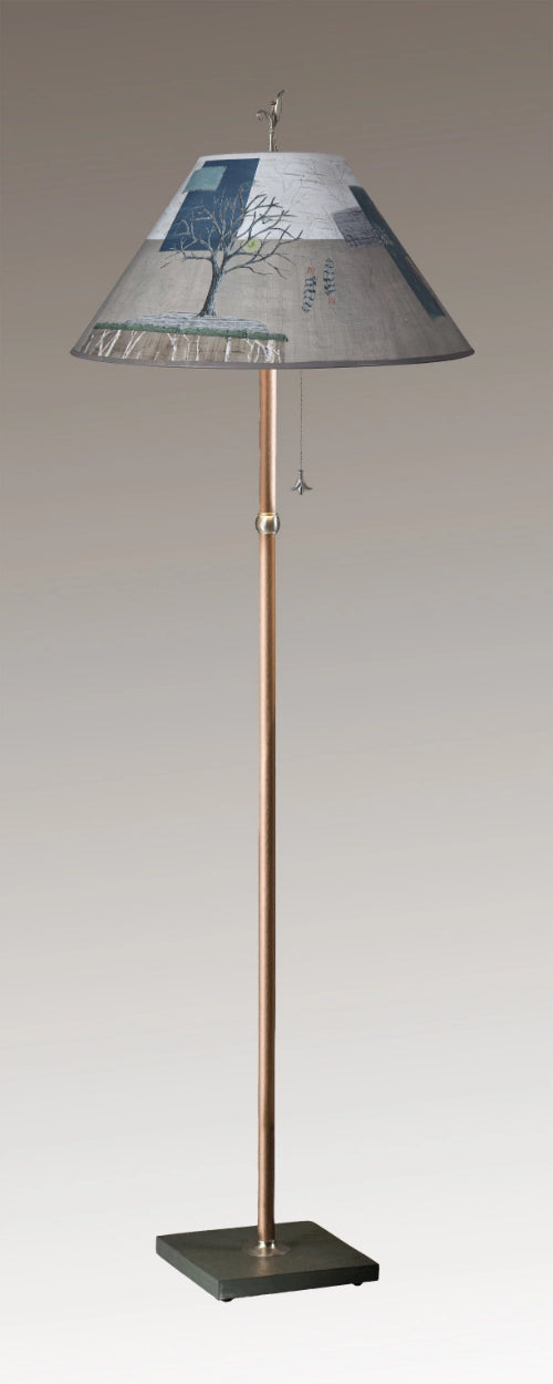 Janna Ugone &amp; Co Floor Lamps Copper Floor Lamp with Large Conical Shade in Wander in Drift
