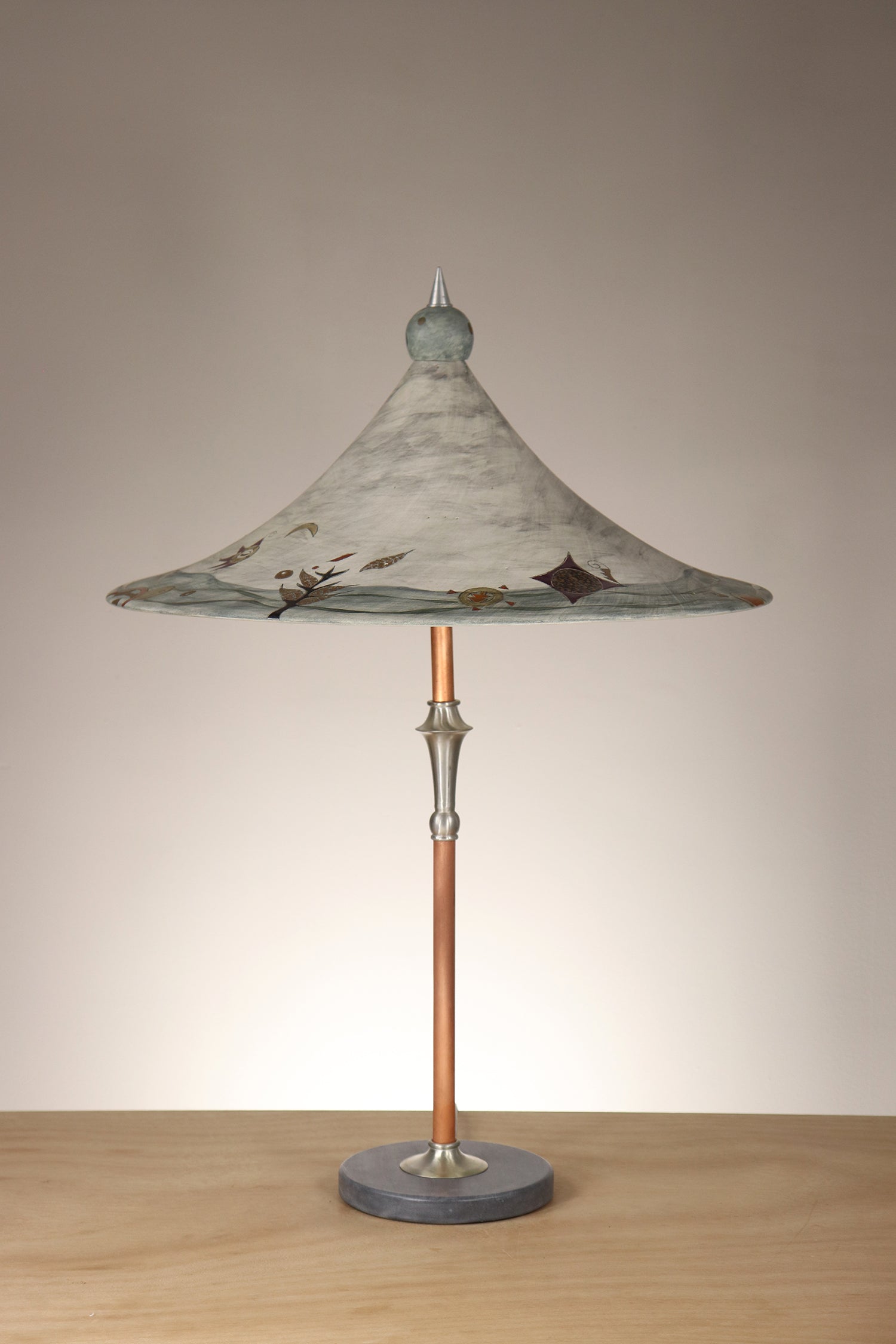 Janna Ugone & Co Copper Table Lamp with Ceramic Bella Shade in Madrid Border