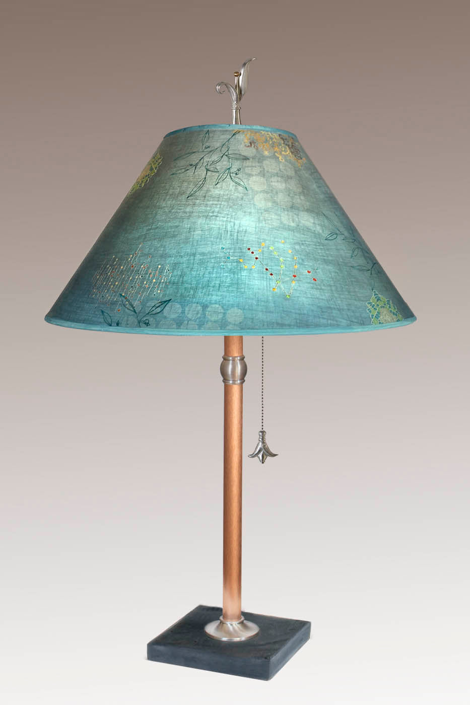 Janna Ugone &amp; Co Table Lamp Copper Table Lamp with Large Conical Shade in Journeys in Jasper