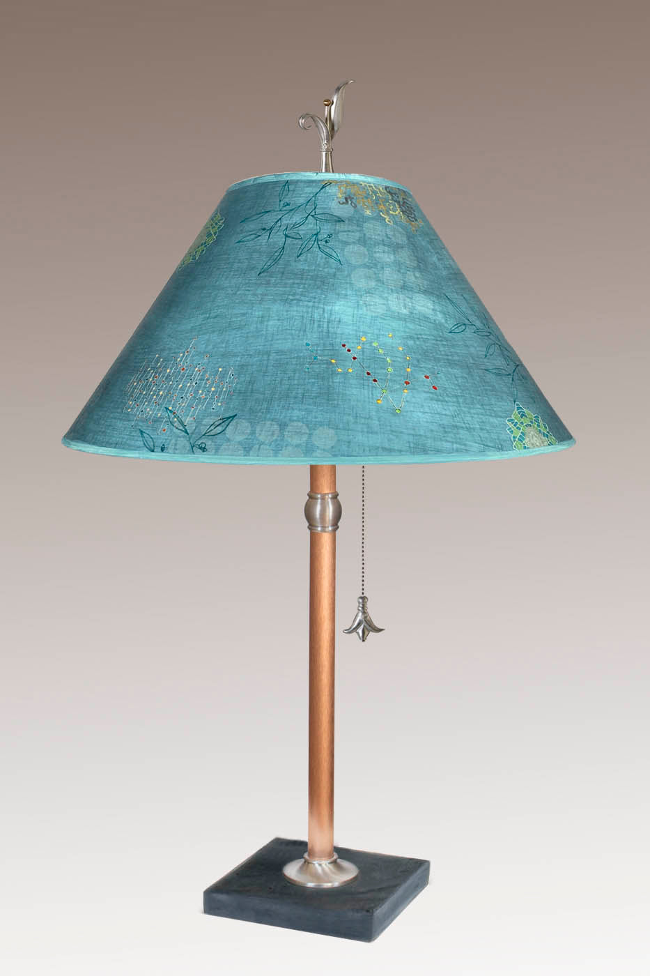 Janna Ugone &amp; Co Table Lamp Copper Table Lamp with Large Conical Shade in Journeys in Jasper