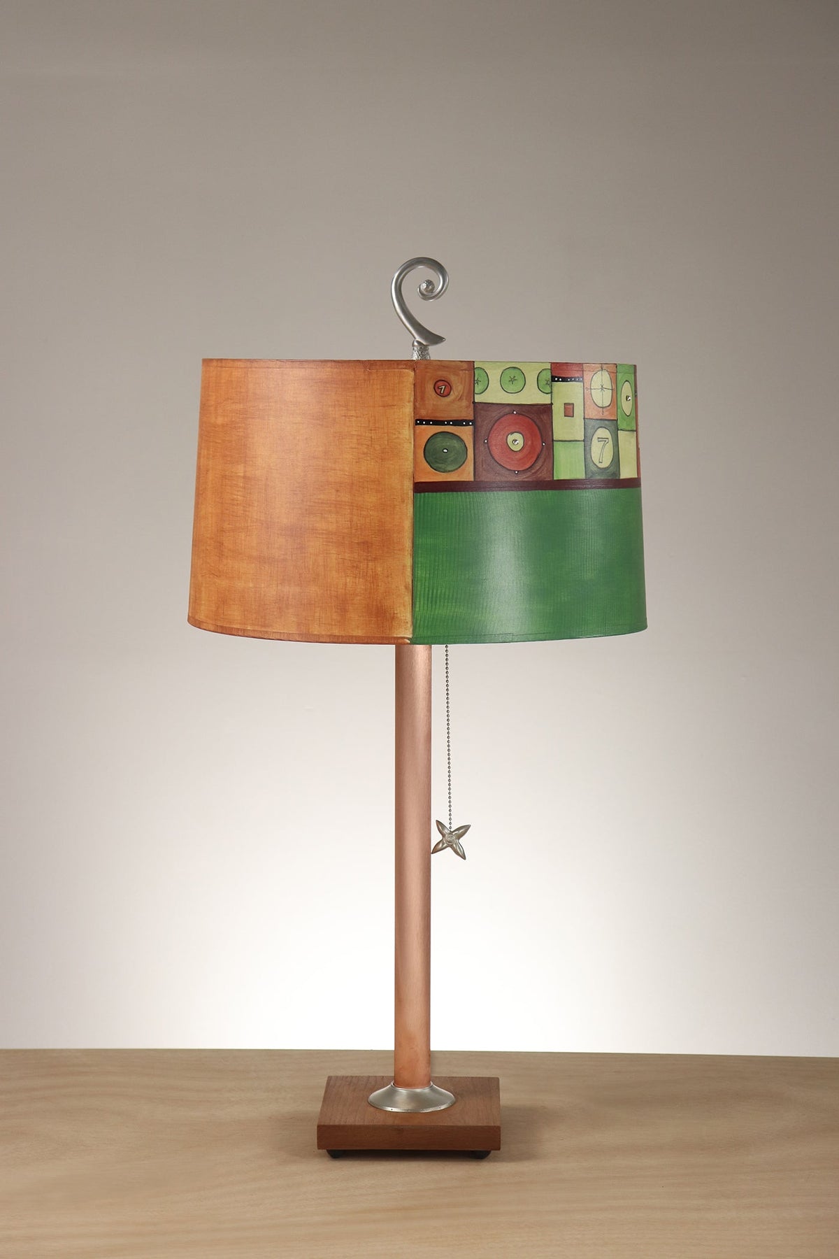 Janna Ugone &amp; Co Copper Table Lamp with Large Drum Shade in Lucky Seven in Elm St.