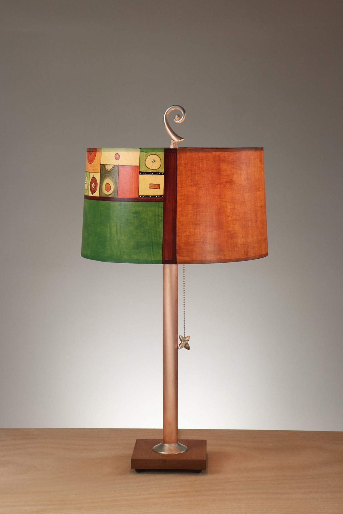 Janna Ugone &amp; Co Copper Table Lamp with Large Drum Shade in Lucky Seven in Elm St.