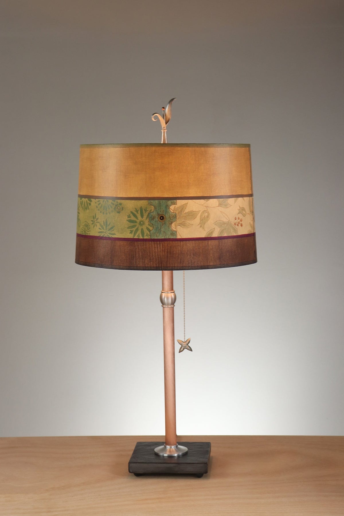 Janna Ugone &amp; Co Copper Table Lamp with Large Drum Shade in Rebecca