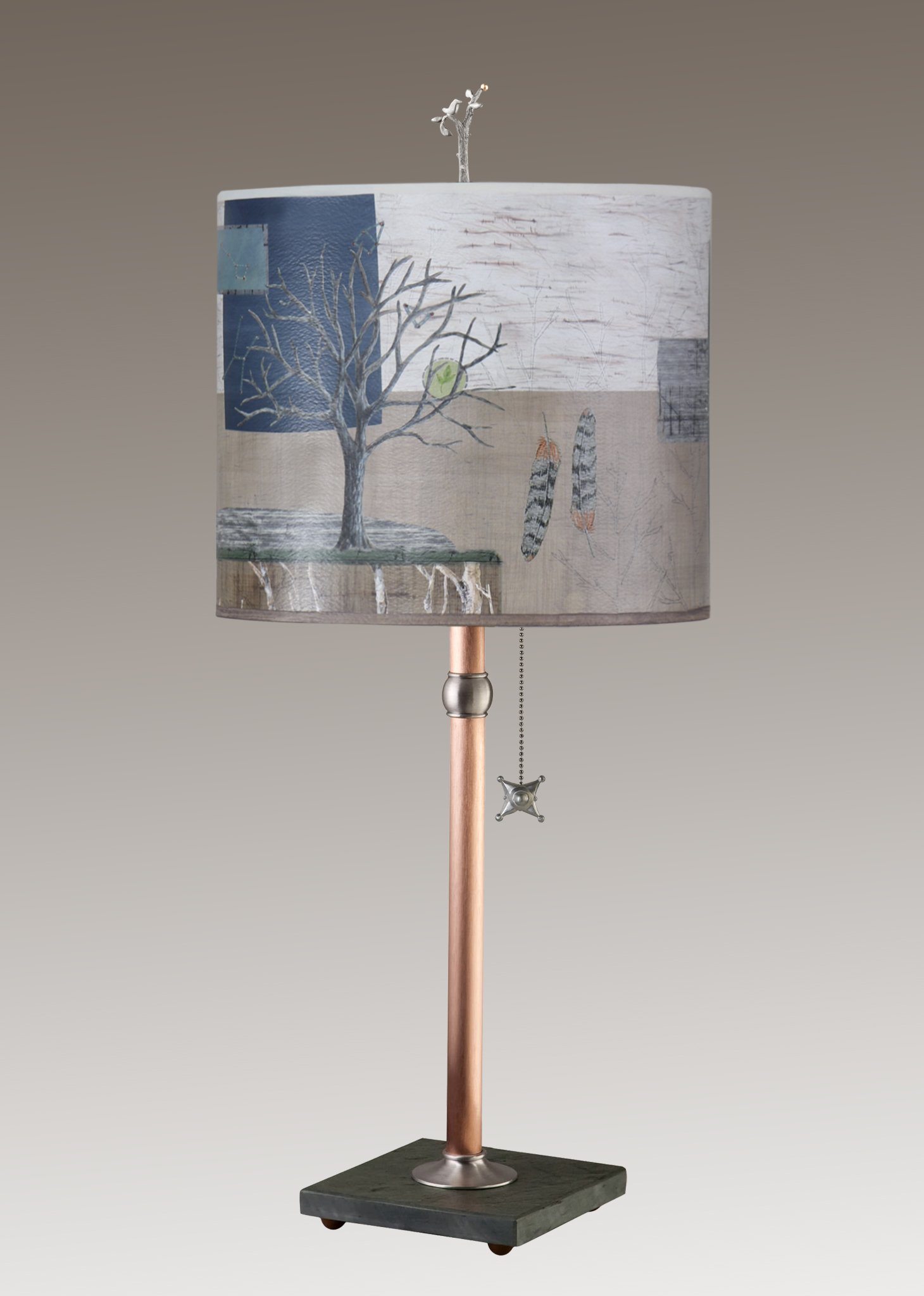 Janna Ugone & Co Table Lamps Copper Table Lamp with Large Oval Shade in Wander in Drift