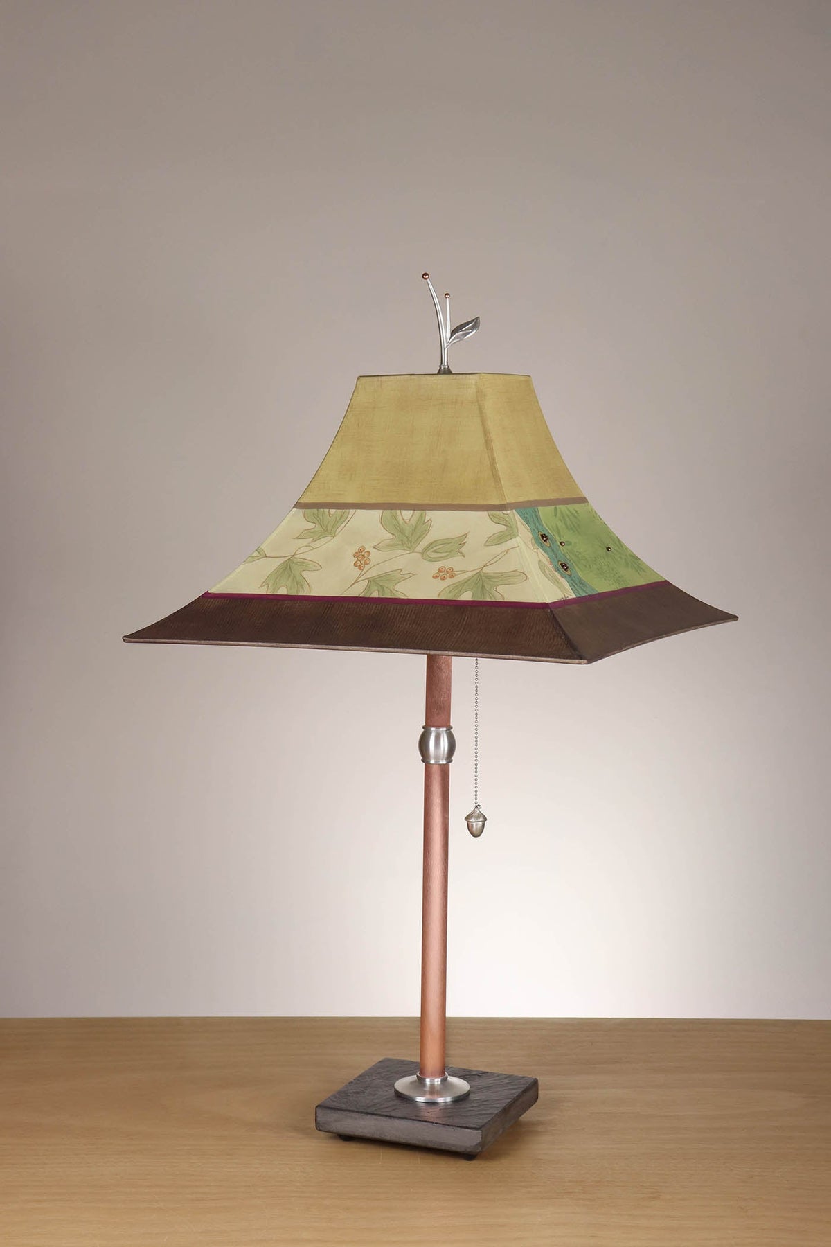 Janna Ugone &amp; Co Table Lamp Copper Table Lamp with Large Pagoda Shade in Rebecca