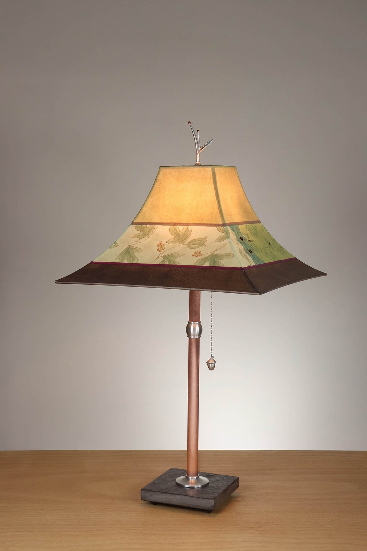 Janna Ugone &amp; Co Table Lamp Copper Table Lamp with Large Pagoda Shade in Rebecca