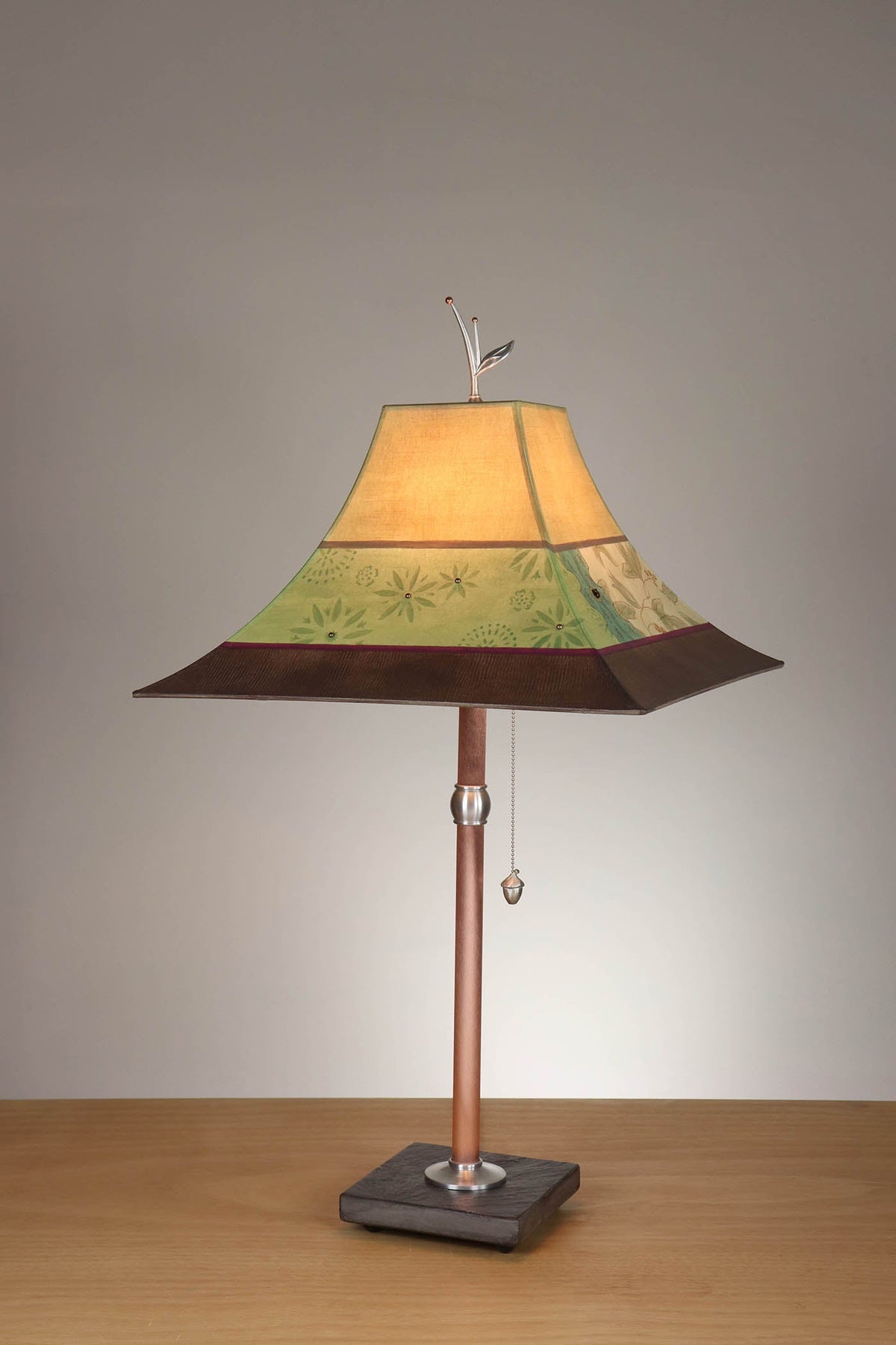 Janna Ugone &amp; Co Table Lamp Copper Table Lamp with Large Pagoda Shade in Rebecca