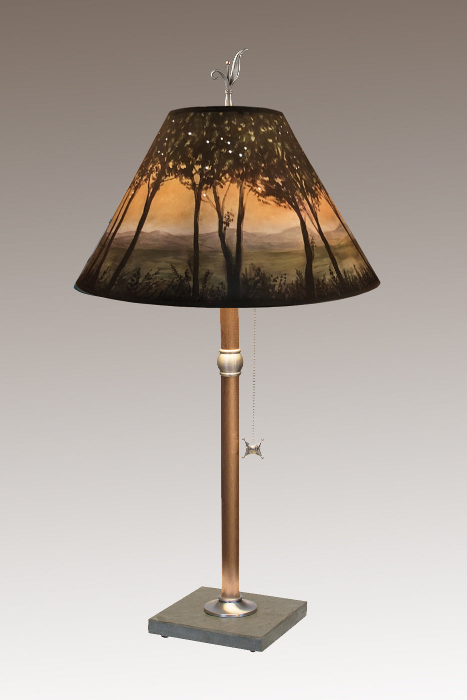 Janna Ugone &amp; Co Table Lamps Copper Table Lamp with Medium Conical Shade in Dawn