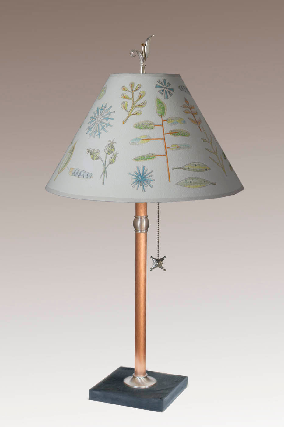 Janna Ugone &amp; Co Table Lamp Copper Table Lamp with Medium Conical Shade in Field Chart