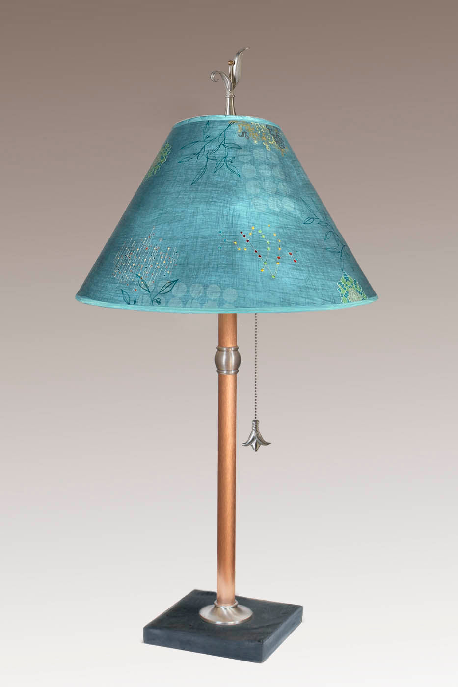 Janna Ugone &amp; Co Table Lamp Copper Table Lamp with Medium Conical Shade in Journeys in Jasper