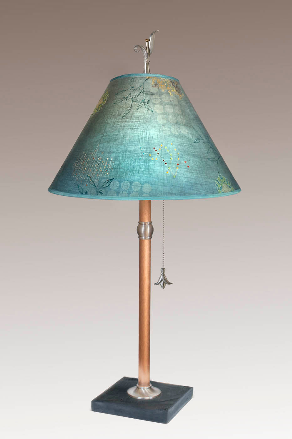 Janna Ugone &amp; Co Table Lamp Copper Table Lamp with Medium Conical Shade in Journeys in Jasper