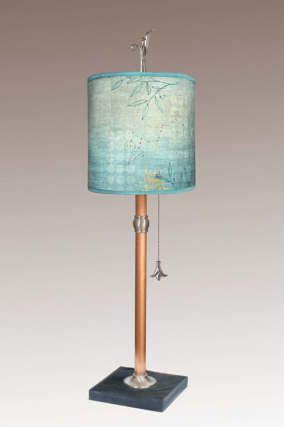 Janna Ugone &amp; Co Table Lamp Copper Table Lamp with Medium Drum Shade in Journeys in Jasper