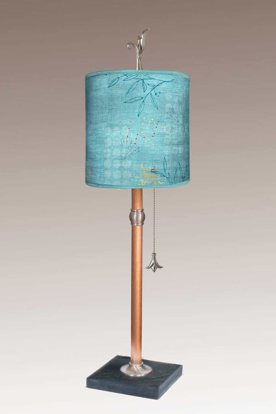 Janna Ugone &amp; Co Table Lamp Copper Table Lamp with Medium Drum Shade in Journeys in Jasper