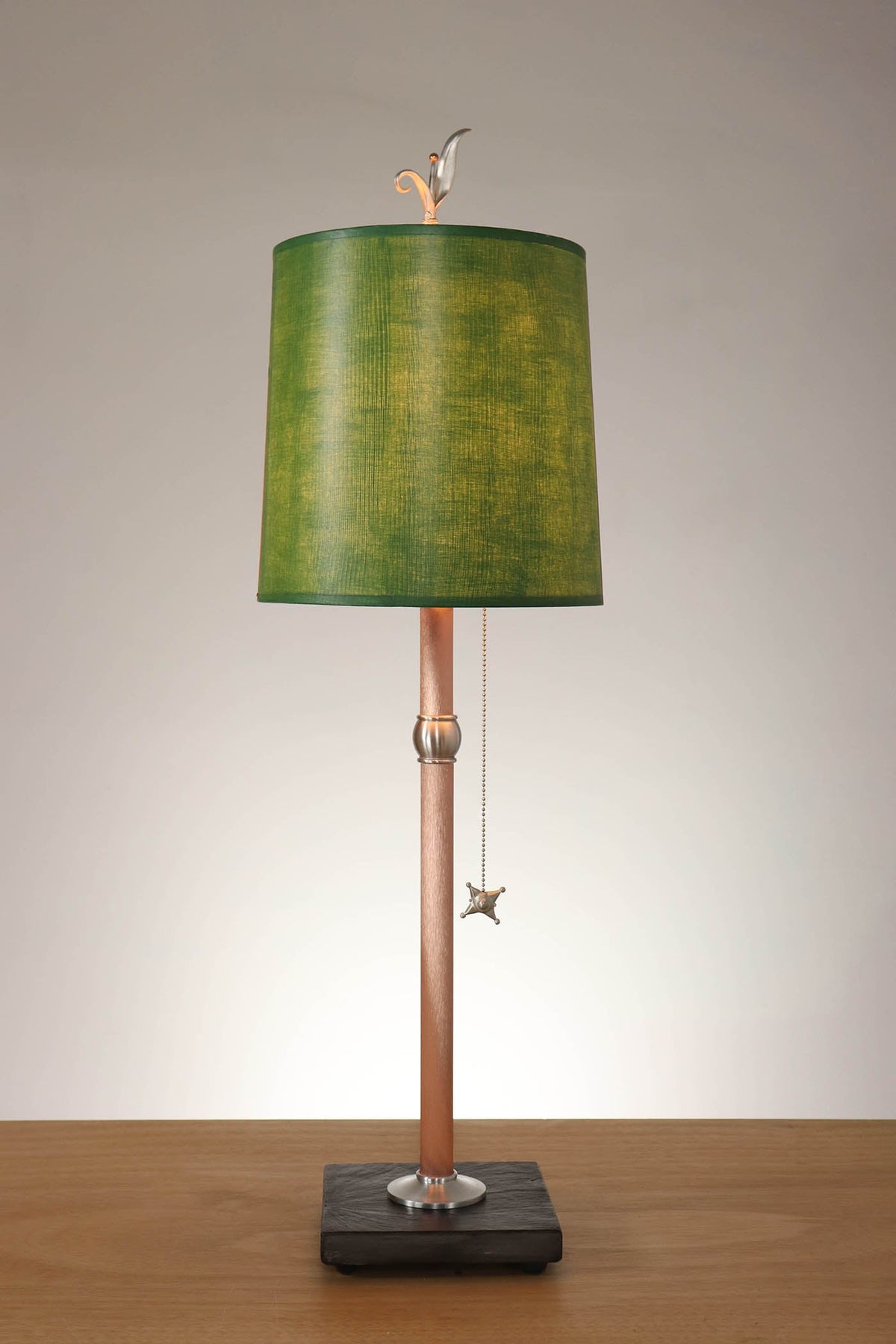 Janna Ugone &amp; Co Table Lamp Copper Table Lamp with Medium Drum Shade in Lucky Seven