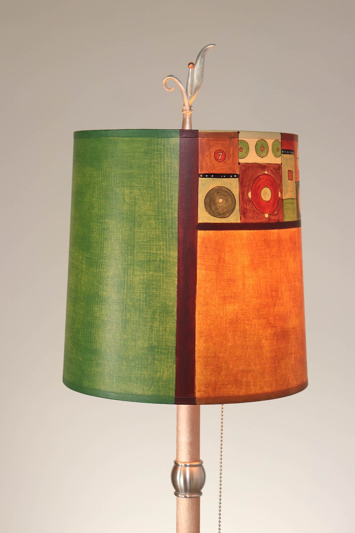 Janna Ugone &amp; Co Table Lamp Copper Table Lamp with Medium Drum Shade in Lucky Seven