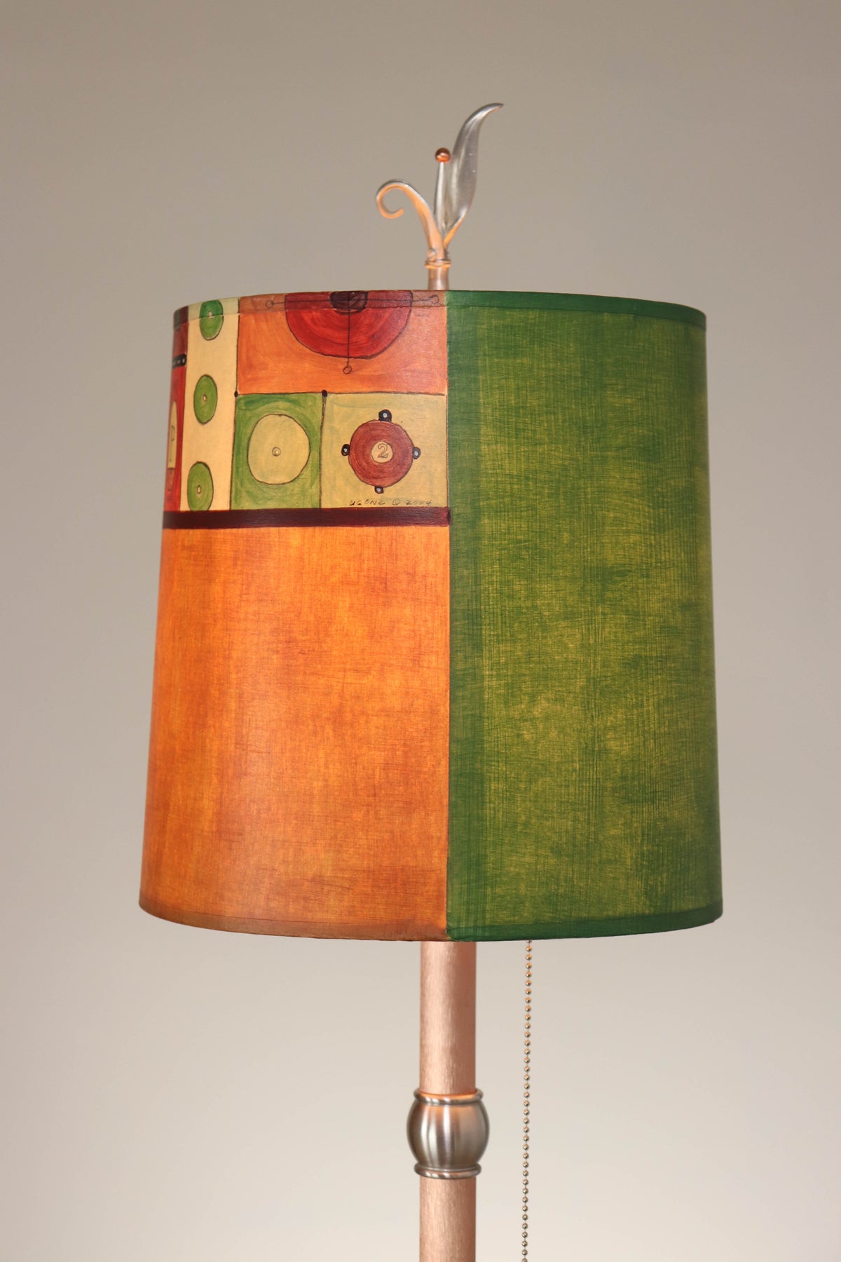 Janna Ugone &amp; Co Table Lamp Copper Table Lamp with Medium Drum Shade in Lucky Seven